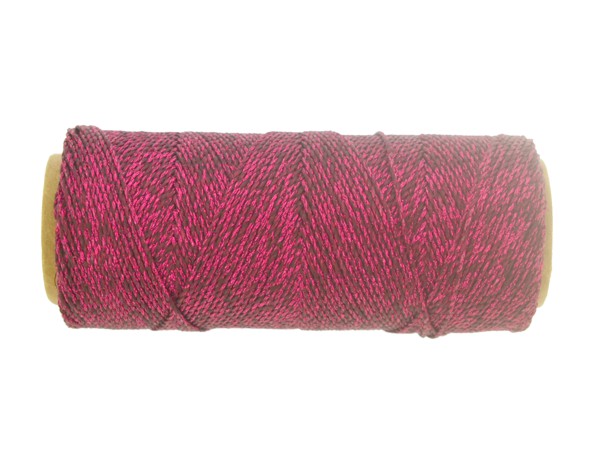 Fio encerado metalizado rosa pink - 1 mm - Rolo 160 metros